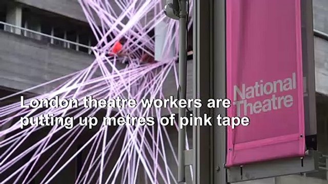 London theatre workers use pink ribbons to protest lack of government support