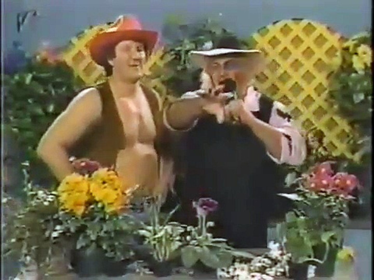 ⁣Adrian Adonis Flower Shop vs. Roddy Piper's Pit debate 9/27/1986