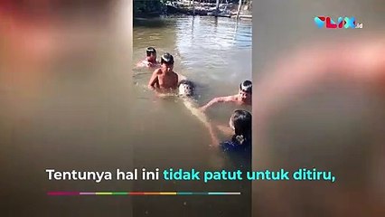 4 Bocah Santuy Berenang Bareng Buaya GAK ADA TAKUT-TAKUTNYA!