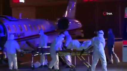 Riyad'taki Covid-19'lu karı koca ambulans uçakla yurda getirildi
