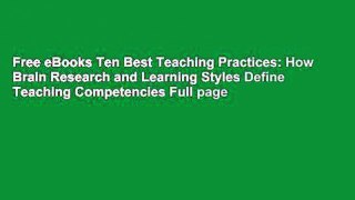 Free eBooks Ten Best Teaching Practices: How Brain Research and Learning