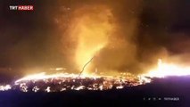 İzmir'deki ateş hortumu böyle görüntülendi
