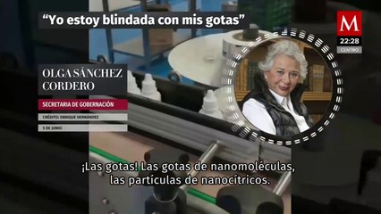 Olga Sánchez Cordero protege del covid con gotas de nanoparticulas