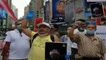 Boycott China protest erupts at Times Square in New York
