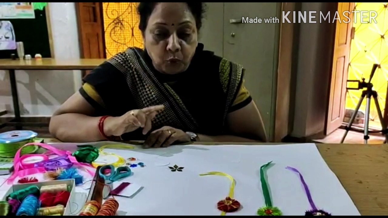 Make  traditional Rakhi from Silk n Mauli thread at home| रेशमी धागे और मौली से राखी बनाइये।