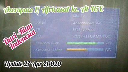 Tracking AzerSpase 1- Africasat 46'E 1a Parabola abal abal amat mudah bagi pemula