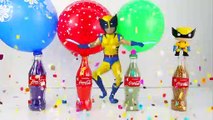 Learn Colors with Coca Cola bottles Surprise Balloon Beads and wrong heads Dancing Pikachu