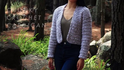 Chunky Crochet Cardigan Tutorial جاكت كروشيه كاردجان