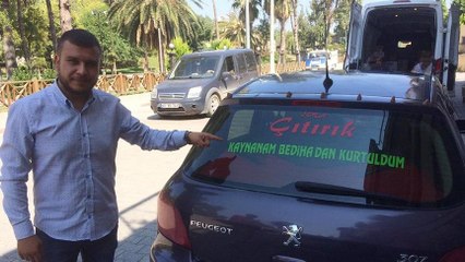 Eşinden ayrıldı, otomobiline "Kaynanam Bediha’dan kurtuldum" yazdırdı