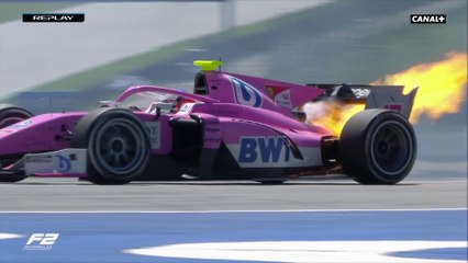 Le moteur de Giuliano Alesi en feu - GP d'Autriche