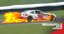 Brandon Jones’ car goes up in flames at Indianapolis