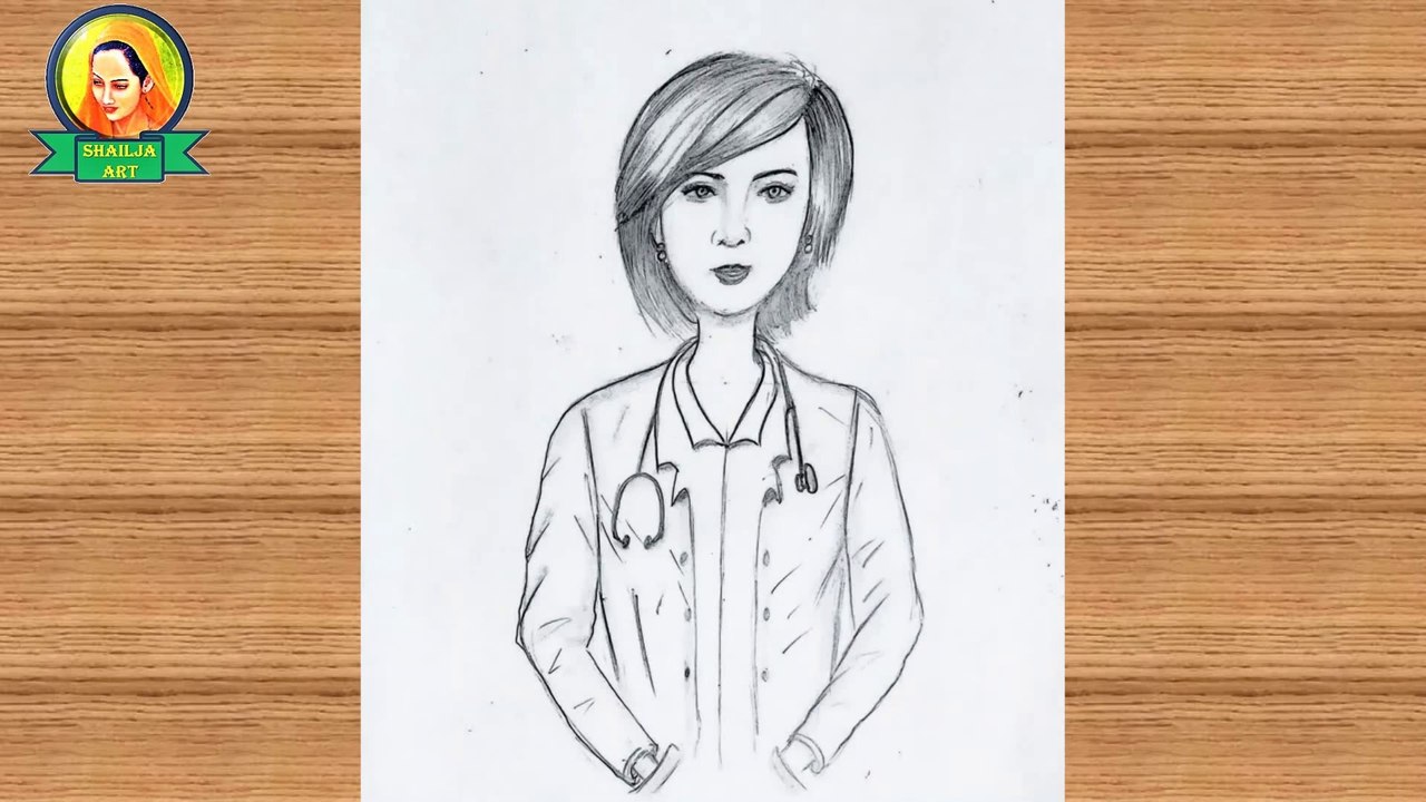 How To Draw A Lady Doctor || Corona Fighters Drawing || Doctor Drawing || Pencil Drawing