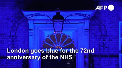 London landmarks go blue for the 72nd anniversary of the NHS
