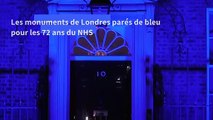 Les monuments de Londres parés de bleu pour le 72e anniversaire du NHS