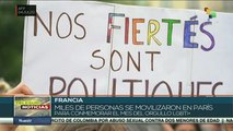 Miles se movilizan en París para celebrar el mes del Orgullo LGBTTTIQ+