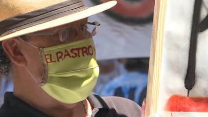 Télécharger la video: Comerciantes de El Rastro protestan contra 