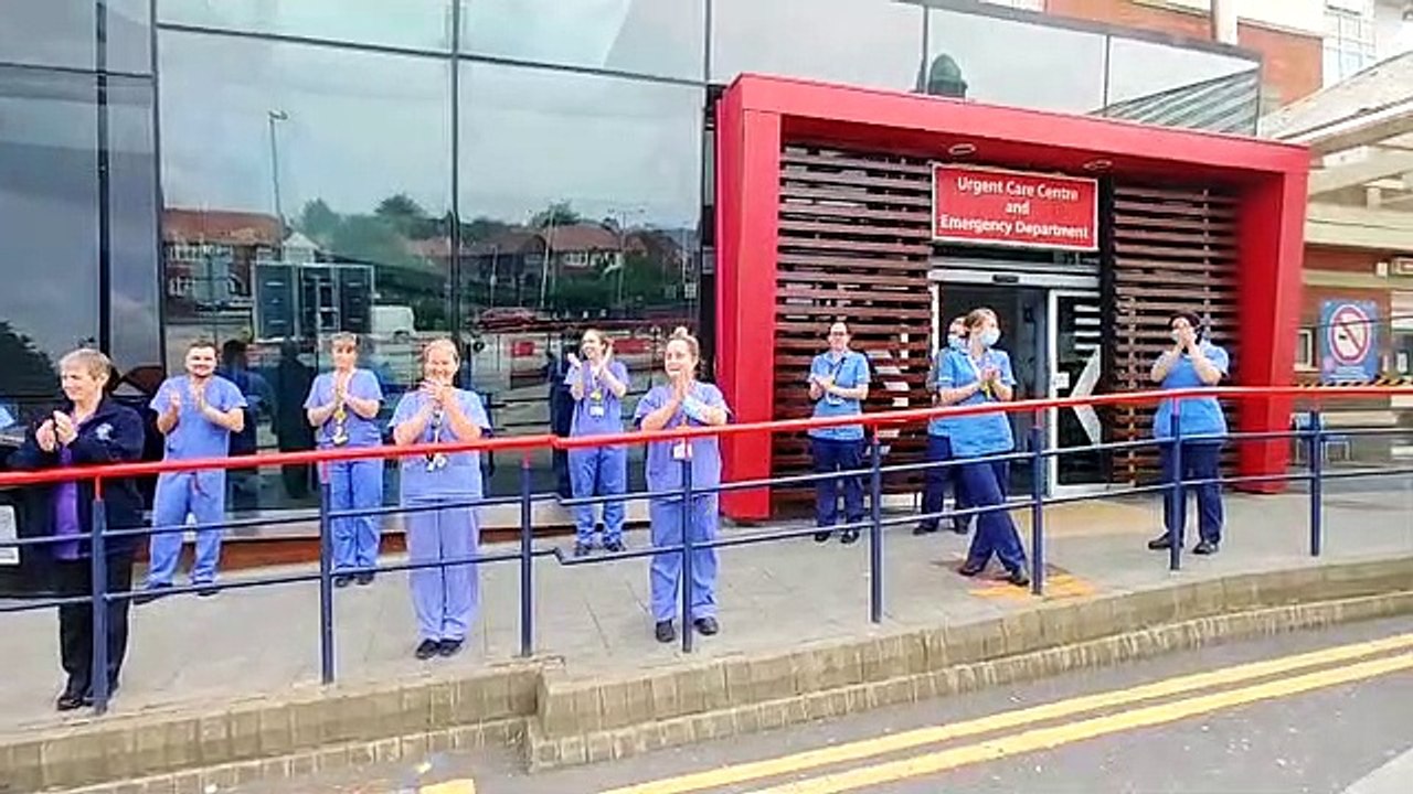 Clap for carers at Blackpool Victoria Hospital