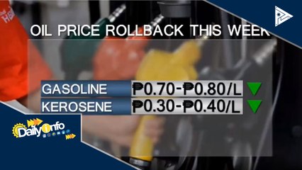 Rollback ng presyo ng langis, asahan ngayong linggo