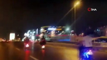 D-100 Karayolunda motosiklet sürücülerinin tehlikeli oyunu