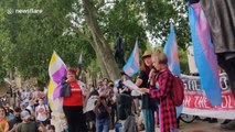 Young trans girl leads huge crowd at transgender rally in London