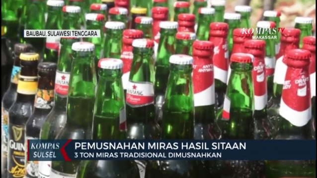 Pemusnahan Miras Hasil Sitaan 3 Ton Miras Tradisional Dimusnahkan