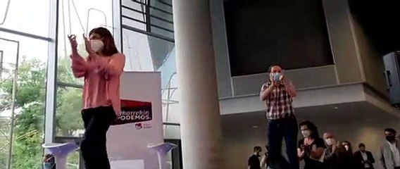 Pablo Iglesias, durante un acto electoral en Euskadi