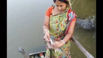 Amazing fish caching video  P 5. Woman fish catching in the waters from Bangladesh.Fish hunting video. Hook fishing video.