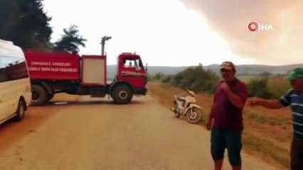 Gelibolu'da poyraz yangın söndürme işini zorlaştırıyor