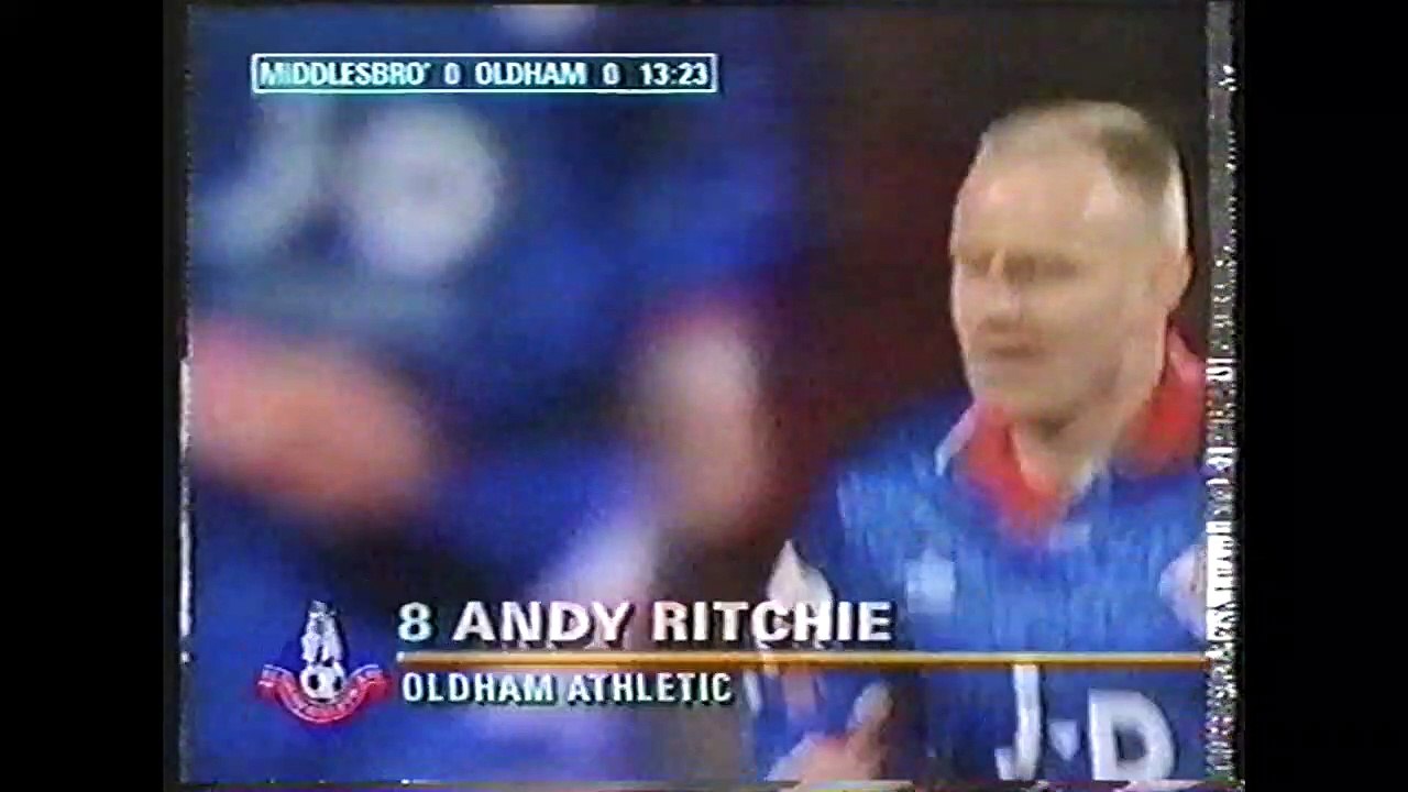 MNF (Sky) Middlesbrough 2-3 Latics (1st half) 1992/93 F.A. Premier League, 22/03/93