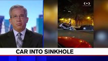 Sinkhole swallows SUV in Manhattan