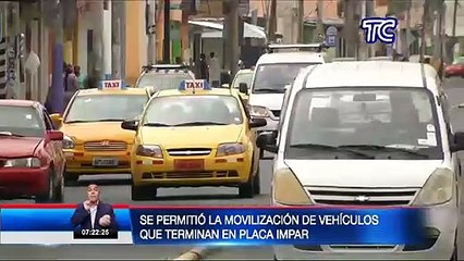 En Guayaquil se permitió la movilización de vehículos que terminan en placa impar
