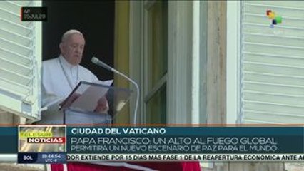Apoya Papa Francisco algo al fuego propuesto por ONU