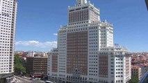 Vista aérea de edificios emblemáticos de Madrid