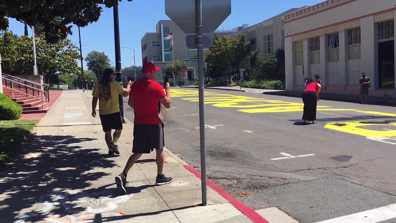 Trump Supporters Deface Black Lives Matter Mural