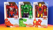 Playskool Heroes Mech Armor Spider-man Hulk And Iron Man Robots Battle Imaginext Mohawk Dude Robot