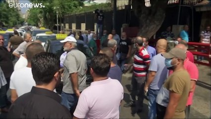 Taxistas em protesto no Líbano