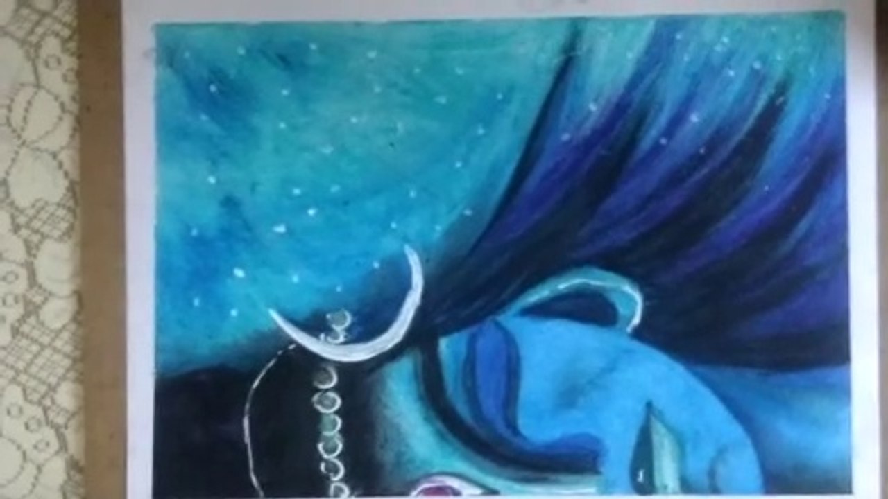 Lord Shiva Drawing with oil pestal step by step