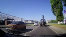 Tractor Tire Falls off and Crashes into Traffic