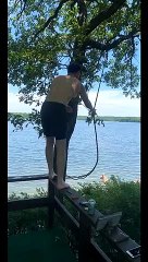 Rope Swing Snaps Halfway Through