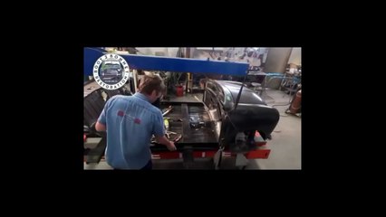 Mini Cooper complete restoration on a Celette car frame machine by boot2bonnet restoration bodyshop