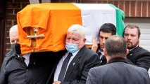 Veteran republican Bobby Storey was taken to Roselawn Crematorium after speeches in Milltown Cemetery