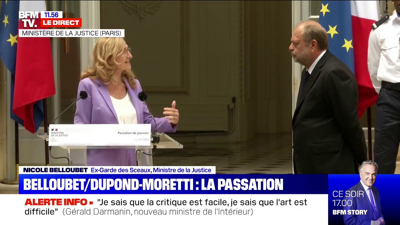 Nicole Belloubet: "Éric Dupond-Moretti, vous êtes une figure, vous allez désormais incarner la justice"