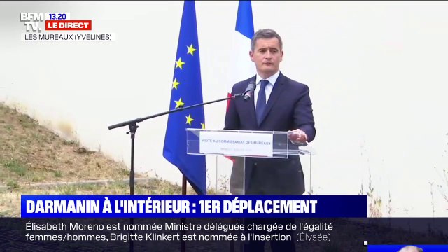 Gérald Darmanin s'adresse aux policiers des Mureaux: J'ai été particulièrement choqué de la mort de vos collègues