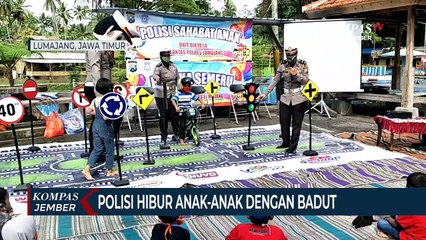 Polisi Ikut Menghibur Anak-anak Agar Tidak Jenuh Saat Pandemi