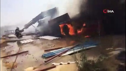 Adıyaman’da iş makinesi küle döndü