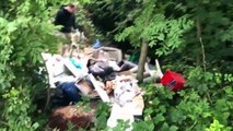 Fly-tipping on A6183 Weekley Wood Lane