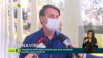 Presidente Jair Bolsonaro anuncia resultado positivo para exame de covid-19