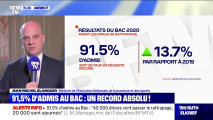 Jean-Michel Blanquer: "On a déjà 8 lycéens sur 10 qui ont une réponse" sur Parcoursup