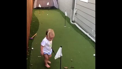 Baby golf: Amazing  Hole in one