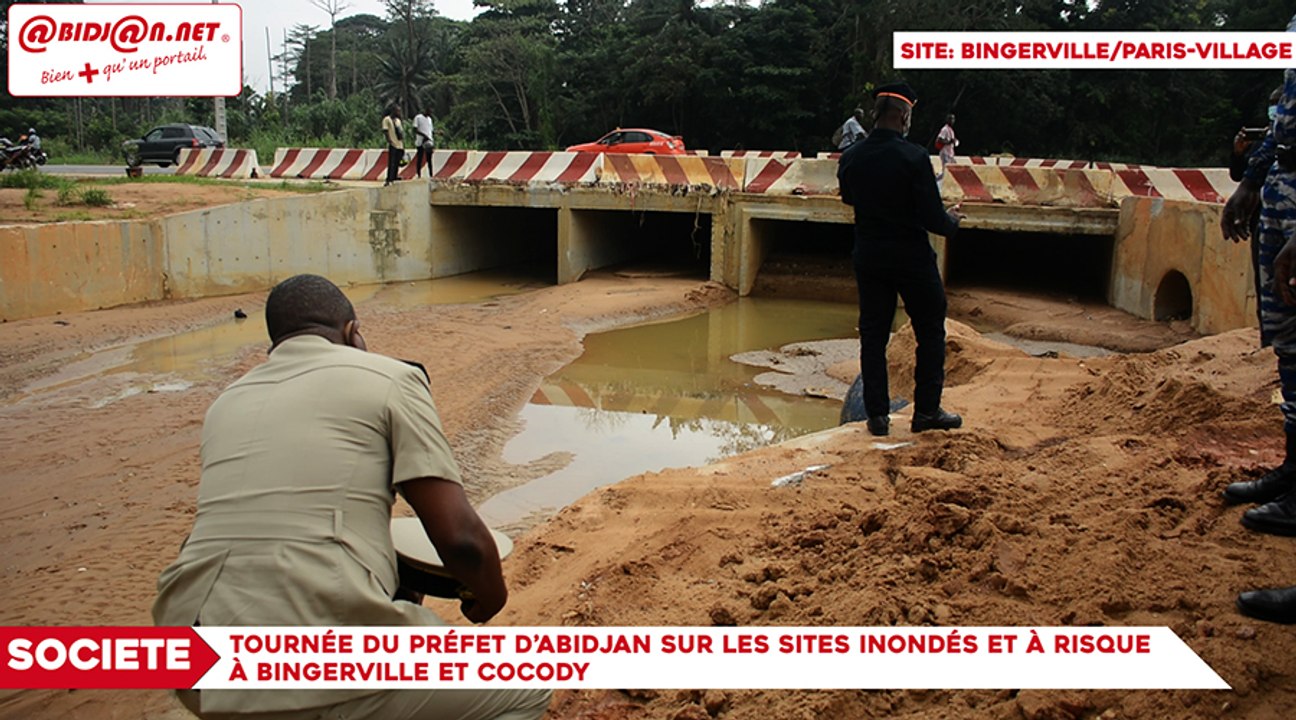 Tournée du Préfet d’Abidjan sur les sites inondés et à risque à Bingerville et Cocody